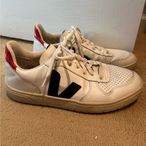 Veja Campo White Sneakers with Red and Navy Details